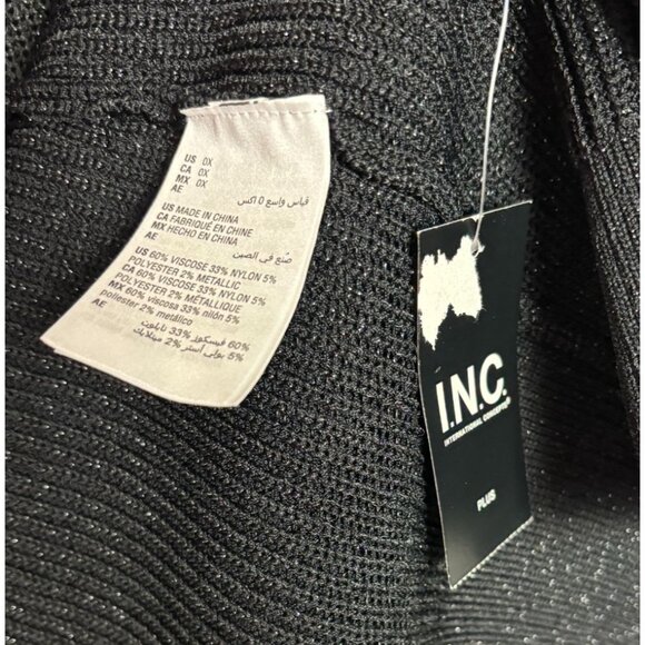 International Concepts Metallic Double-Breasted Cardigan Black Plus 0X NWT's - Picture 7 of 8